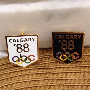 Calgary '88 Olympic Pin Set - Gold and Black